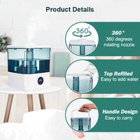 Humidificateur ultrasonique à brume fraîche GEMEO B2B électrique 4,5 L, diffuseur d'huiles essentielles silencieux pour usage hôtelier avec buse rotative à 360°