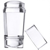 Nouvel outil de stamping pour nail art en silicone transparent double tête avec racloir