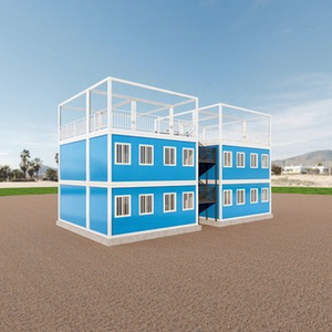 Casa contenedor prefabricada moderna de bajo costo de fábrica, casas planas de doble capa a prueba de terremotos con balcón para <span class=keywords><strong>Argentina</strong></span> - Product Image 1