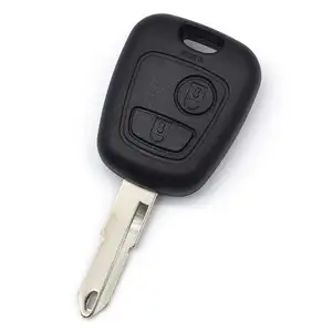 QSF 2 düğmeler Peugeot 7961 çip 433Mhz NE72 itmeli anahtar uzaktan anahtar için Logo ile Peugeot 106 206 306 406