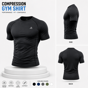 <b>Men</b> Compression Gym Shirt Quick Dry Moisture Wicking Short Sleeve Athletic Compression T Shirt 4 Way <b>Stretch</b> Workout Wear - Product Image 2