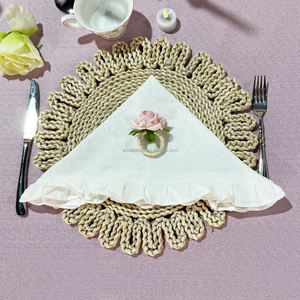 Servilleta de Poliéster Blanca con Delicado Volante, Estilo Lolita, Linda, Elegante y Duradera para Bodas, Baby Showers, Banquetes, Eventos Interiores y Exteriores - Product Image 2