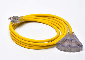 Cable de Extensión para Exteriores de Alta Resistencia 14/3 SJTW, con Certificación UL, Enchufe Plano Transparente NEMA 5-15P - Product Image 2