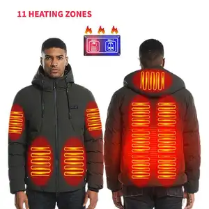 Куртки с подогревом для мужчин со складным капюшоном аккумуляторная батарея в комплекте Персонализированная ветрозащитная Водонепроницаемая мужская куртка с подогревом