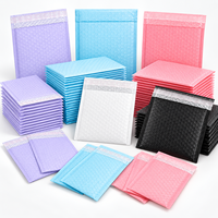 Enveloppe à bulles en polyéthylène écologique, rembourrée, auto-adhésive, imperméable, pour l'emballage de cosmétiques, vente en gros