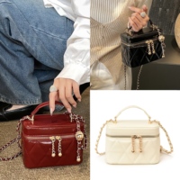 Sac Mini Boîte Luxe Perle Écrasée Classique Élégant Carré Sac à Main Femme Tendance Style Français Sac Bandoulière Bolsos De Marca