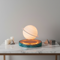 Nouvelle boule de lune à lévitation magnétique LED Saturne, trois niveaux de luminosité, ornement d'ambiance, cadeau de Noël et d'anniversaire