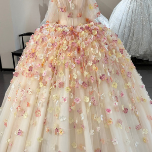 Vestido de Quinceañera Wx381 Personalizado, Estilo Princesa con Tul Floral 3D, Apliques Coloridos, Vestido de 15 Años para Fiesta de Graduación - Product Image 6