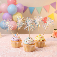 Lot de 10 décorations colorées pour cupcakes et gâteaux, thème feux d'artifice, pour Thanksgiving, remise de diplôme, anniversaire, Noël