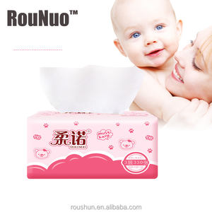 Rounuo impreso personalizado de plástico paquete suave facial tejido de pulpa de madera blanca 2 ply - Product Image 2