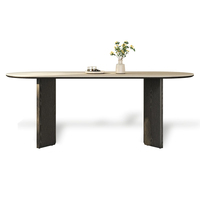 Ensemble de table à manger rectangulaire en bois moderne et durable avec 6 chaises pour hôtel, villa ou appartement