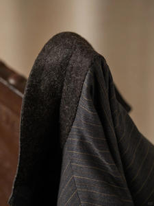 Abito Casual di fascia alta da <span class=keywords><strong>uomo</strong></span> personalizzato a righe grigie 100% lana in tela intera - Product Image 5