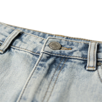 Jupe en jean brodée délavée et vieillie style Y2K vintage, taille haute, coupe trapèze, mini-jupe flatteuse pour l'été