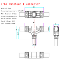 Connecteur étanche pour bande lumineuse LED 2Pin 3Pin 4Pin 5Pin 6Pin mâle femelle connecteur de fil de type T