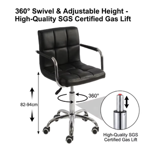 Sedia <span class=keywords><strong>da</strong></span> Ufficio Girevole Moderna con Schienale Medio, Seduta Girevole a 360 Gradi, Altezza Regolabile, <span class=keywords><strong>Poltrona</strong></span> <span class=keywords><strong>in</strong></span> <span class=keywords><strong>Pelle</strong></span> PU - Product Image 1