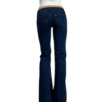 Jeans évasés décontractés taille basse pour femmes, style bootcut, en denim stretch délavé, coupe skinny, vente en gros