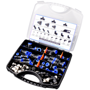 Kit de raccords à connexion rapide personnalisés, raccords de tubes pneumatiques en plastique, connecteurs pneumatiques, ensemble de raccords à enfoncer pour tuyau - Product Image 1