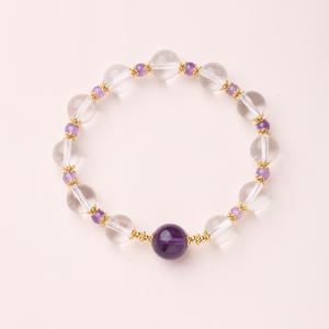 สร้อยข้อมือลูกปัดอเมทิสต์ธรรมชาติขนาด 8 มม. สไตล์วินเทจสำหรับผู้หญิง - Product Image 6