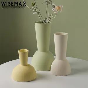 Мебель WISEMAX в скандинавском стиле, домашний декор, конусная форма зеленого цвета, прочная керамическая ваза для гостиной, гостиницы, стола