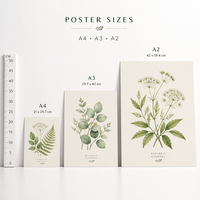 Poster da Parete Personalizzati Marca XHC, Stampa Digitale, Design Botanico Astratto, Citazioni Vintage, Cartoncino Laminato per Ufficio