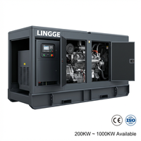 Generator Diesel Senyap LINGGE 200KW 300KW 500KW 800KW 1000KW Kanopi Kedap Suara 3 Fasa Industri ATS Mesin CumminsPerkins
