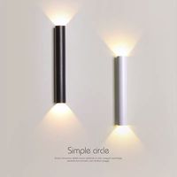 Applique murale LED double tête cylindrique en aluminium doré, style moderne et minimaliste, pour salon, couloir, chambre à coucher, éclairage de chevet