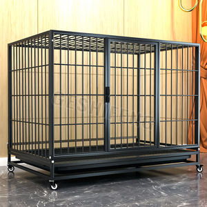 Ağır katlanabilir <span class=keywords><strong>Metal</strong></span> Kennels tepsi ve hareketli tekerlekler ile büyük köpek kafesleri - Product Image 2