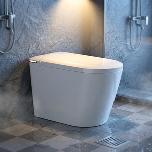 Toilette intelligente moderne avec réservoir dissimulé, siège chauffant avancé, ouverture automatique électronique, télécommande, utilisation en salle de bain - Product Image 1