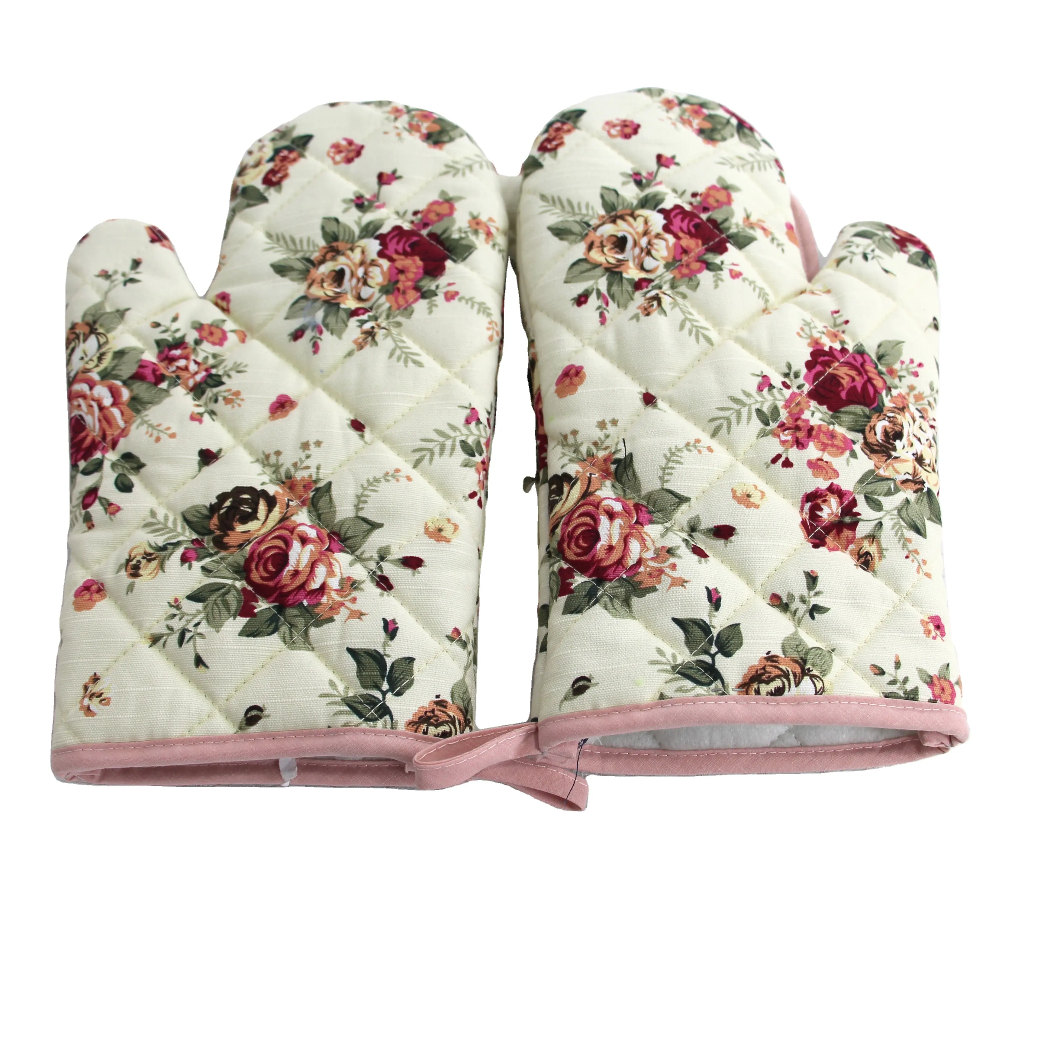 Yellow Floral Custom Cotton Printed Thickened Heat Resistant Microwave Cooking Kitchen Pot Holder Oven Mitt