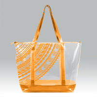 Sac fourre-tout en PVC transparent coloré personnalisable, imperméable, avec fermeture éclair, motif géométrique, haute qualité, multifonctionnel, portable