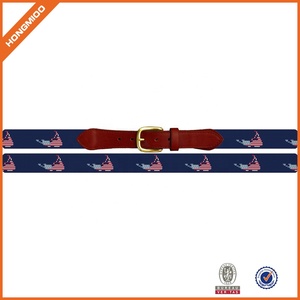 Nuovissimo Stile Cintura di Lusso <span class=keywords><strong>in</strong></span> Vera <span class=keywords><strong>Pelle</strong></span> per Golf con Ricamo a Punto Croce per Uomo e <span class=keywords><strong>Donna</strong></span> con Fibbia <span class=keywords><strong>in</strong></span> Ottone Massiccio - Product Image 6