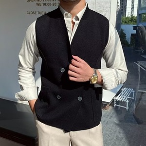 Gilet da Uomo Personalizzato con Stile o Logo ODM, Giacca Senza Maniche a Doppio Petto, Slim Fit per Matrimoni e Occasioni Formali - Product Image 4