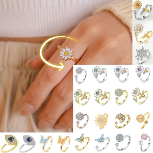 Nouveauté TikTok : Bague Anti-Anxiété en Argent Sterling, Plusieurs Styles, Vente en Gros - Product Image 2