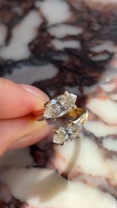 Anillo de Diamante Cultivado en Laboratorio de 3CT con Corte Marquesa: Banda de Oro de 14K, Inspirado en la Naturaleza - Product Image 5