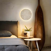 Vente en gros Applique murale décorative moderne en travertin jaune pour chambre à coucher Applique murale en travertin jaune de haute qualité, cercle de lune