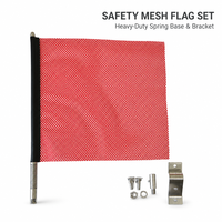 Drapeau de sécurité pour camion en maille enduite de vinyle rouge et noir de 18 pouces, imperméable, grande taille, marqueur arrière pour remorque à plateau