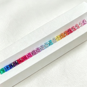 Precio de Fábrica al por Mayor: Gemas Sueltas de Turmalina Cultivada en Laboratorio con Corte Princesa y Rubí Multicolor de Laboratorio de 5*5mm-8*8mm - Product Image 1