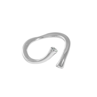 Großhandel minimalistische CZ Diamant Frauen Ringe 925 Sterling-Silber Ring Ringscheiben Rhodium 18k Gold plattiert einstellbarer offener Ring