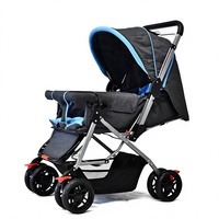Poussette bébé pliable portable 360 °   Poussette pour bébé à poignée réversible et position haute avec grand panier de rangement