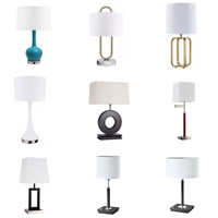 1 & 2 ampoules support lampes de bureau corps en métal carré blanc abat-jour en lin lampes de table de chevet avec USB et prise de courant