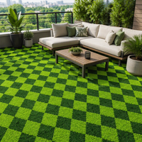 Gazon artificiel à motif rayé 3D, tapis imprimé à lignes, gazon synthétique PE résistant aux UV, pour terrains de sport, décoration de cour, rose