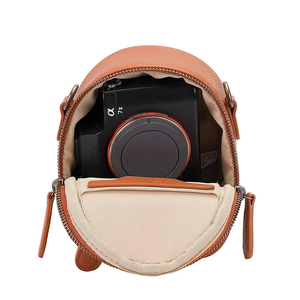 ISO14001 OEM Factory Custom Single Shoulder Crossbody Compact Leather <b>Small</b> <b>Camera</b> <b>Bag</b> Case for Canon Nikon Sony Lenses - Product Image 4