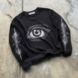 Sweat-shirt ample à col rond unisexe en tissu gaufré imprimé numérique personnalisé, écologique, streetwear, grande taille pour homme - Product Image 1