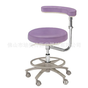 Dental <b>Chair</b> Adjustable Height 360 Degree Rotation With Casters And Armrest For Dental Clinic Assistant Use - Product Image 4