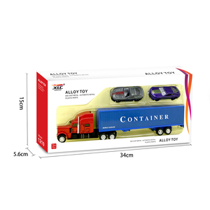 Jinming <strong>Best</strong> Selling Die Cast Truck Alloy Metal Free Wheel <strong>Car</strong> Toy with 2 Small <strong>Cars</strong> Container Truck Toy <strong>Set</strong> - Product Image 6