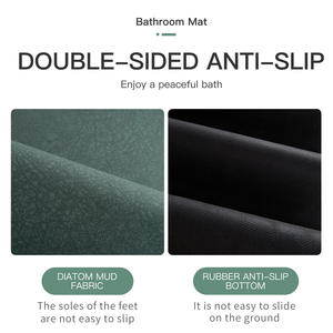 พรมเช็ดเท้าธรรมชาติ รูปทรงโค้ง วัสดุใยโพลีเอสเตอร์ กันลื่น สำหรับห้องอาบน้ำ ดีไซน์มินิมอล - Product Image 5