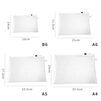 Nylon léger A4 A5 A6 taille maille fermeture éclair sacs de fichiers Transparent étanche Document dossier enveloppe modèles pour usage scolaire