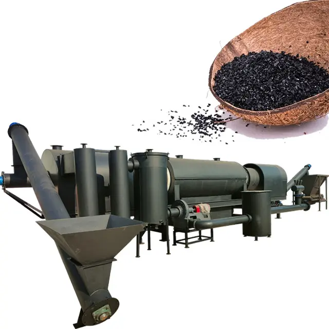 Công nghiệp năng suất cao trấu carbonization bếp cho Trái Đất sửa đổi Carbon Bio Char Phân bón hữu cơ lò