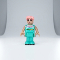 Grande figurine de construction à grosses briques, personnage Princesse aux cheveux roses, accessoire de figurine en briques grandes tailles
