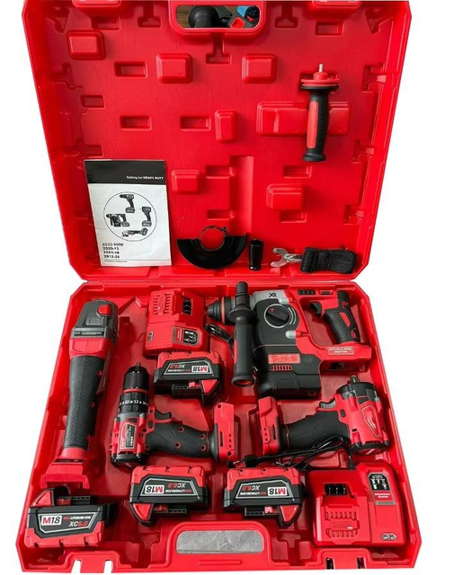 21V Lithium Battery Cordless Electric Drill Power Drilling Machines Brushless Drill Tools Combo Power Tool Set